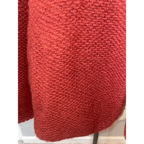 Promod Women's Wool Cardigan Coat size L Open Front Red Holidays Christmas - Picture 5 of 13